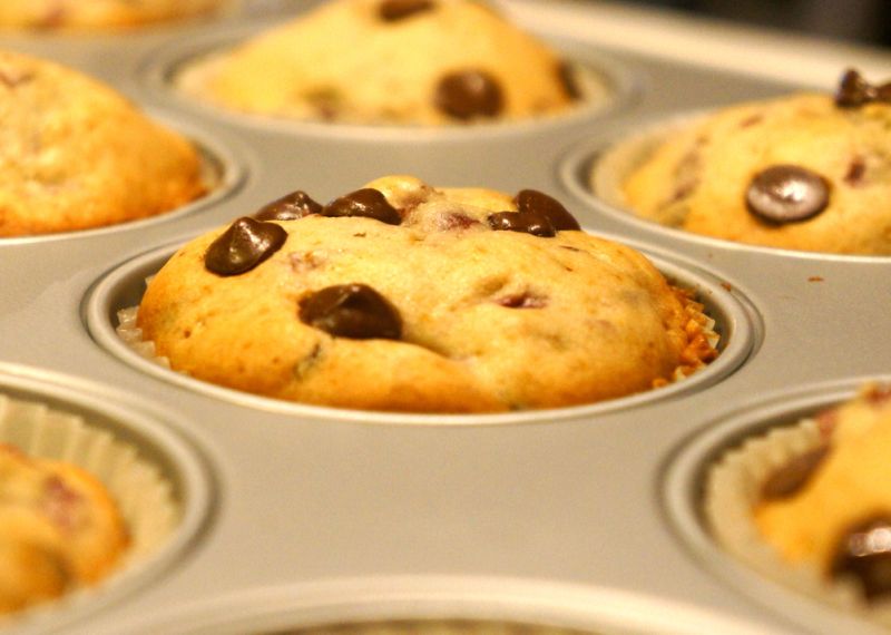 Muffins Rezept mit Schokostückchen und Öl - Die Frische Küche